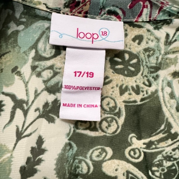 Loop 18 Sheer Kimono Fringe Hem Boho Hippie Women’s Size 17/19 Floral - Picture 2 of 9